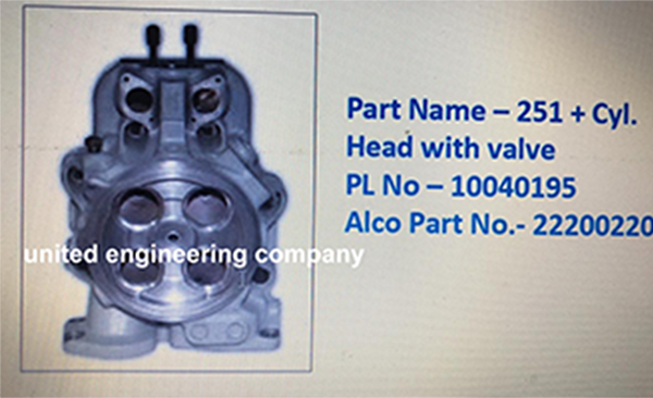 alco-cylinder-head 251-with-valve